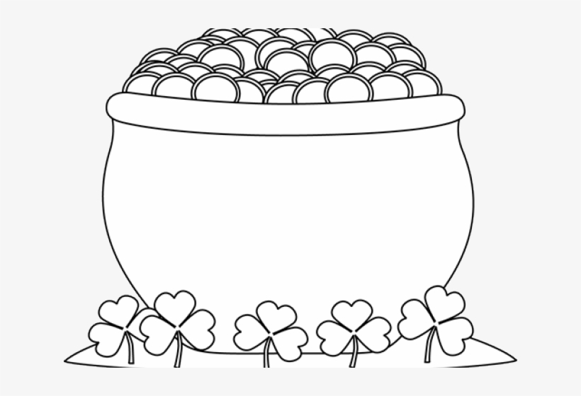 Black And White Pot Of Gold Clipart, transparent png #313041