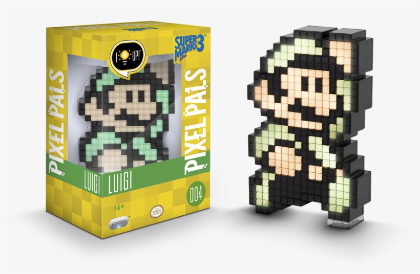 Pdp Pixel Pals Nintendo Super Mario 3 Luigi Collectible - Mario Pixel Pal, transparent png #313083