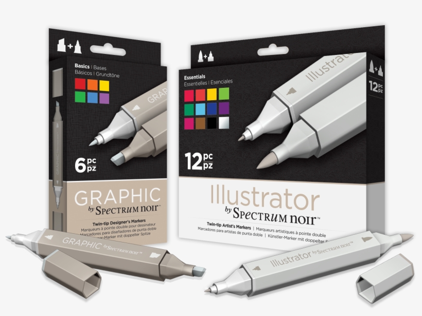 Image Of Illustrator Marker 12 And 24 Pen Sets - Spectrum Noir Illustrator Markers, Essentials 10498910, transparent png #313365