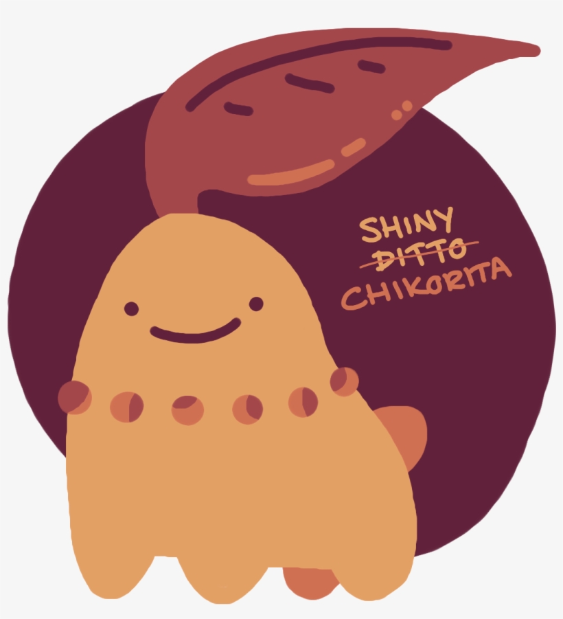 A Shiny Chikorita With A Ditto Face But It's Definitely - Chikorita, transparent png #313426