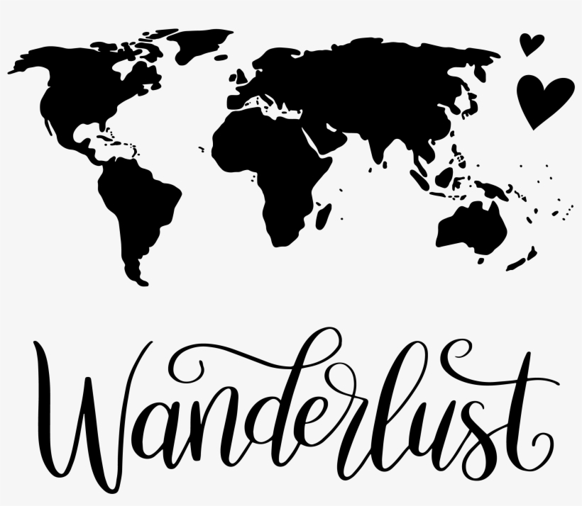 World Map Black And White Wanderlust, transparent png #314007