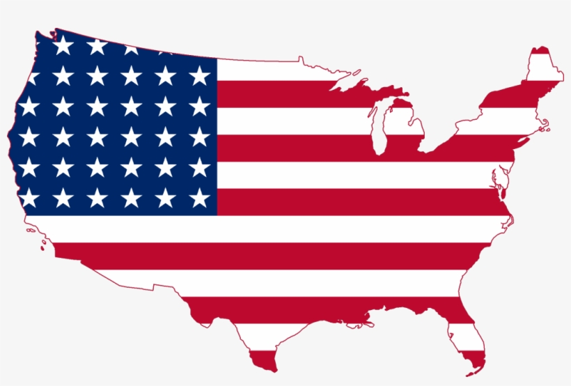 Flag Map Of United States, transparent png #314851