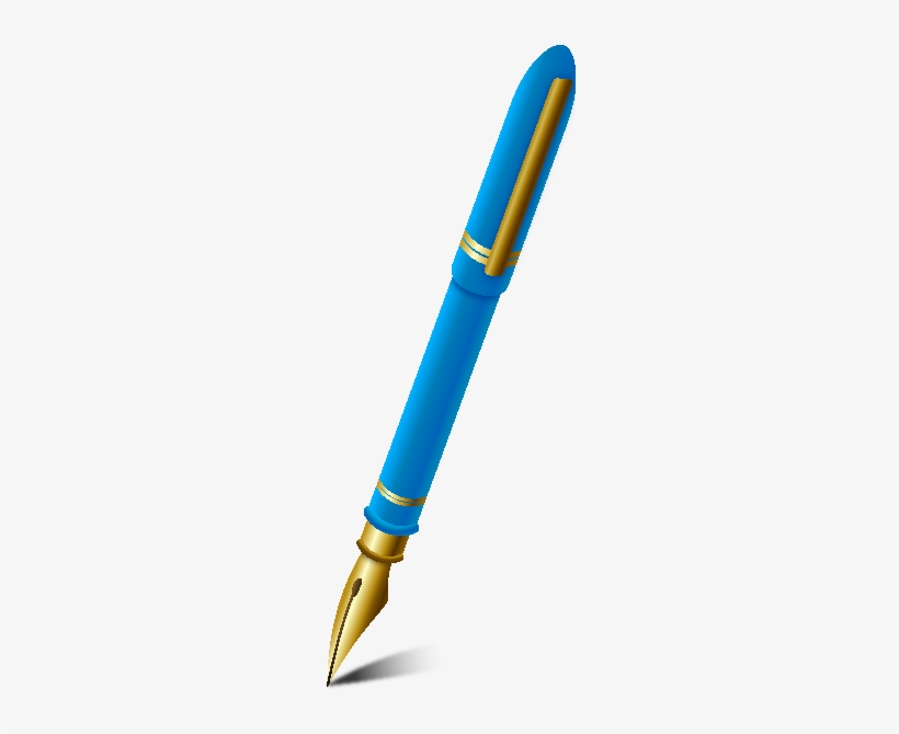 Clip Stock Fountain Pen Blue Vector Icon - Icon, transparent png #315202