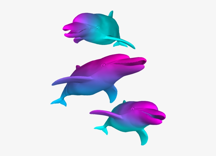 Vaporwave Clipart Dolphin - Dolphin Png, transparent png #316140
