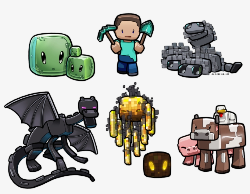 Drawn Minecraft Adorable - Gb Minecraft Characters Mini Poster 40x50cm, transparent png #316143