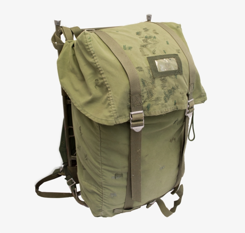 Swedish Military Backpack With Frame, Used Rough, transparent png #316593