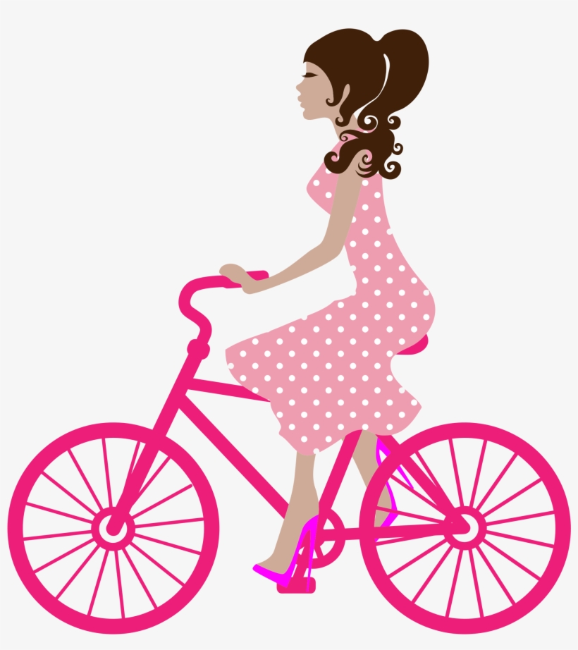 Girl On Bike Icons Png - Girl Biking Clipart, transparent png #316646