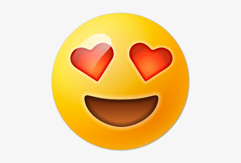 Free Heart Eyes Emoji Transparent - Emoticon Ojos De Corazon Png, transparent png #317171