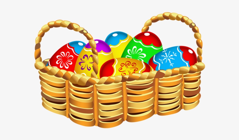 Square Basket With Easter Eggs Png Clipart - Easter Eggs Basket Png, transparent png #317499