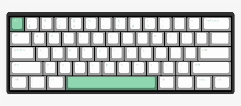 Minimal Mint By Cedar 61-key Custom Mechanical Keyboard - Banana Split Keyboard Plate, transparent png #317604