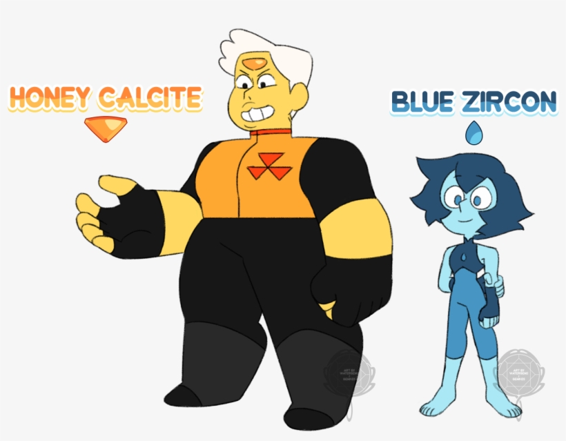 Blue Zircon And Honey Calcite By David Exe - Blue Zircon Steven Universe, transparent png #317743