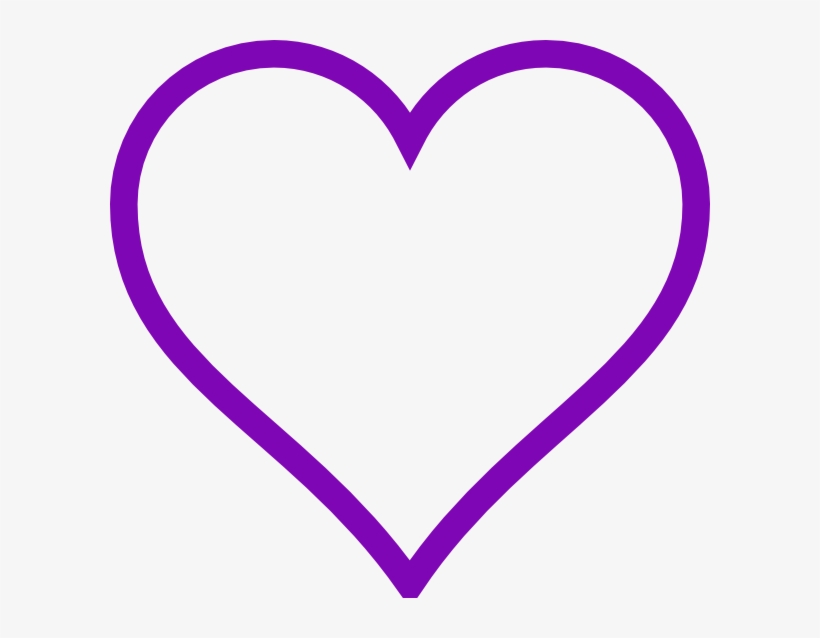Flower Shape Purple Clip Art - Purple Heart Outline, transparent png #319090