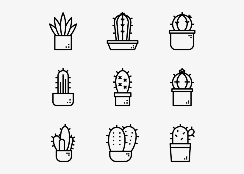 Cactus - Cactus Png Black, transparent png #319205