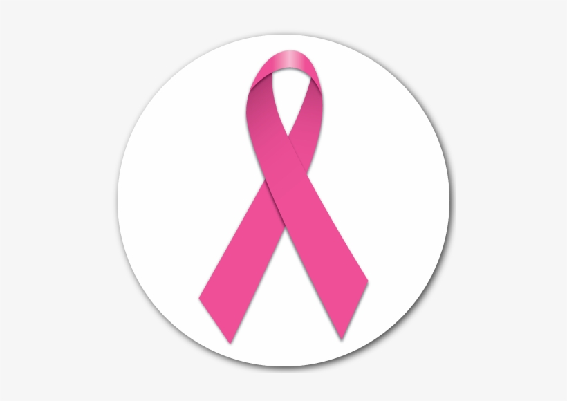 1" Pink Ribbon Circle Stickers - Ung Thư Vú Icon, transparent png #319652