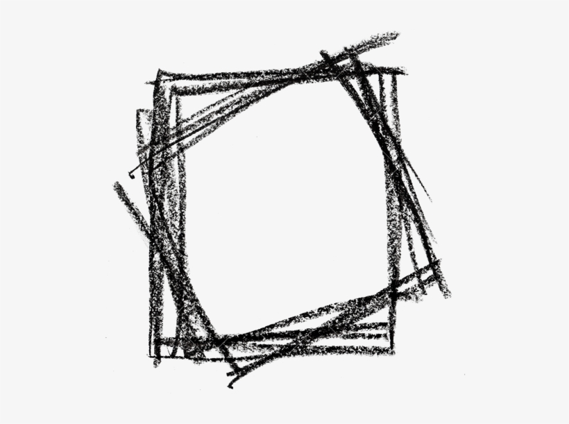 Square Shape Made With Black Pastel Crayon - Square Crayon Png, transparent png #319748