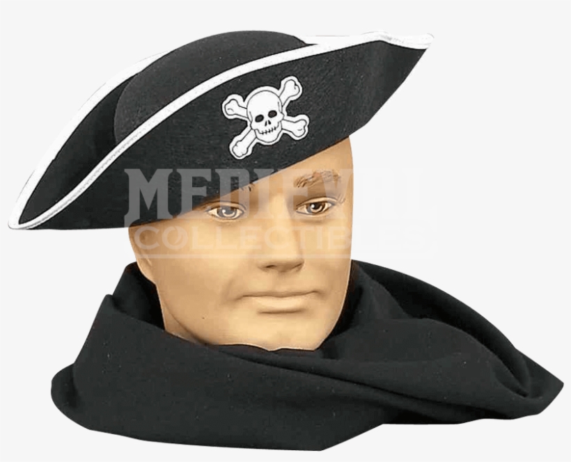 Simple Pirate Hat - Black Felt Pirate Hat, transparent png #319896