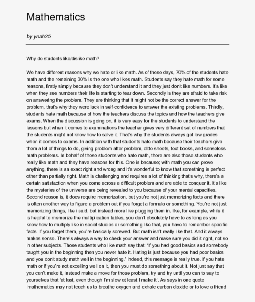 Mathematicsby Ynah25 Why Do Students Like/dislike Mathwe - Pandan Leaves, transparent png #3100086