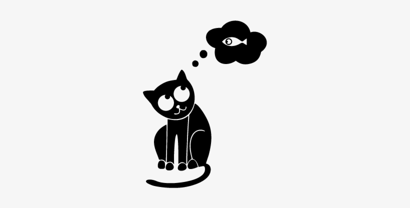 Cor Da Geladeira - Gato Pensando Peixe, transparent png #3101307