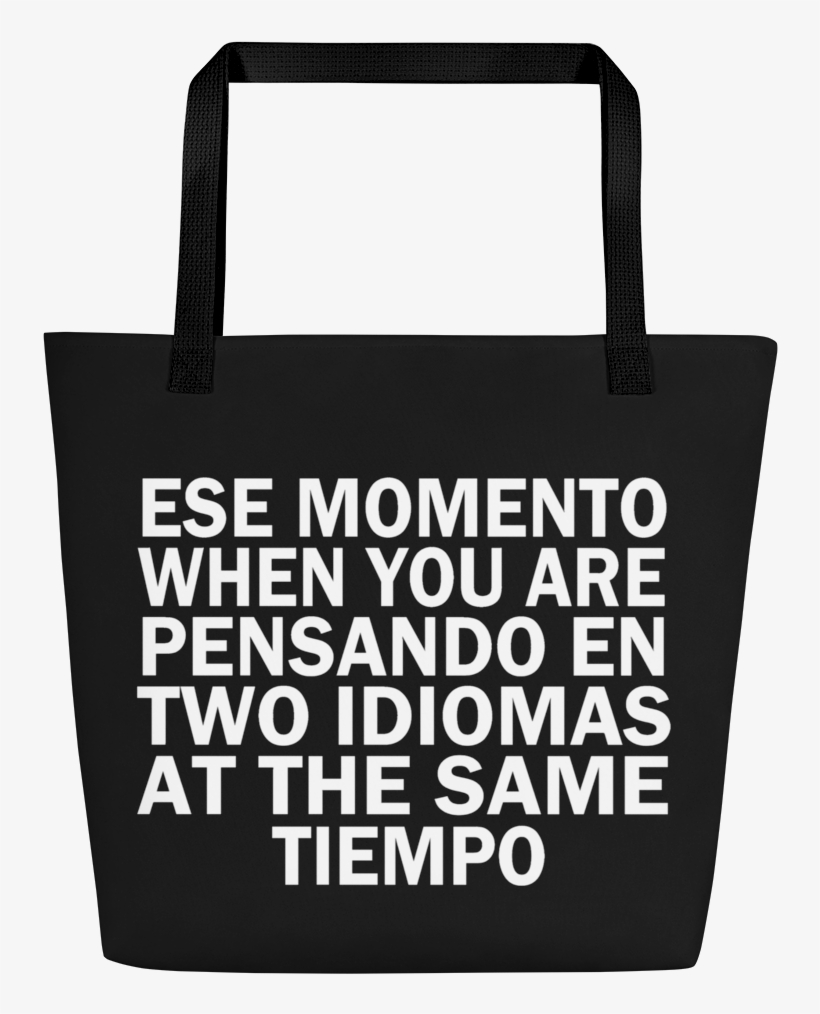 Spanglish Large Beach Bag - Tote Bag, transparent png #3101527