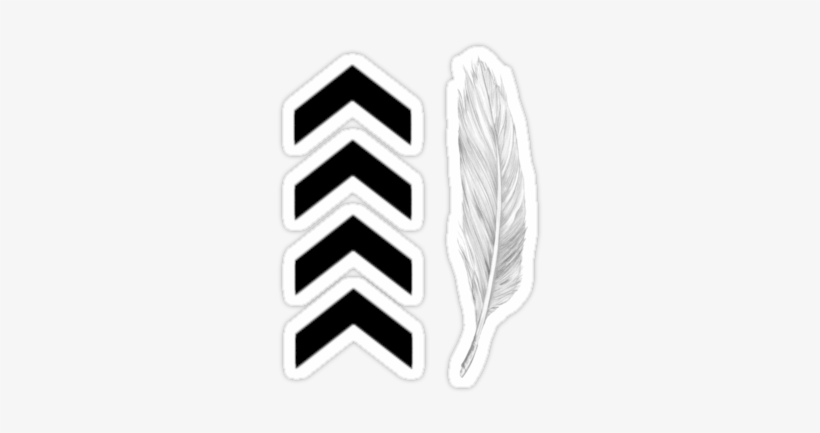 Chevron Feather Tattoo By Jean Marie Fuentes - Shirt, transparent png #3101874