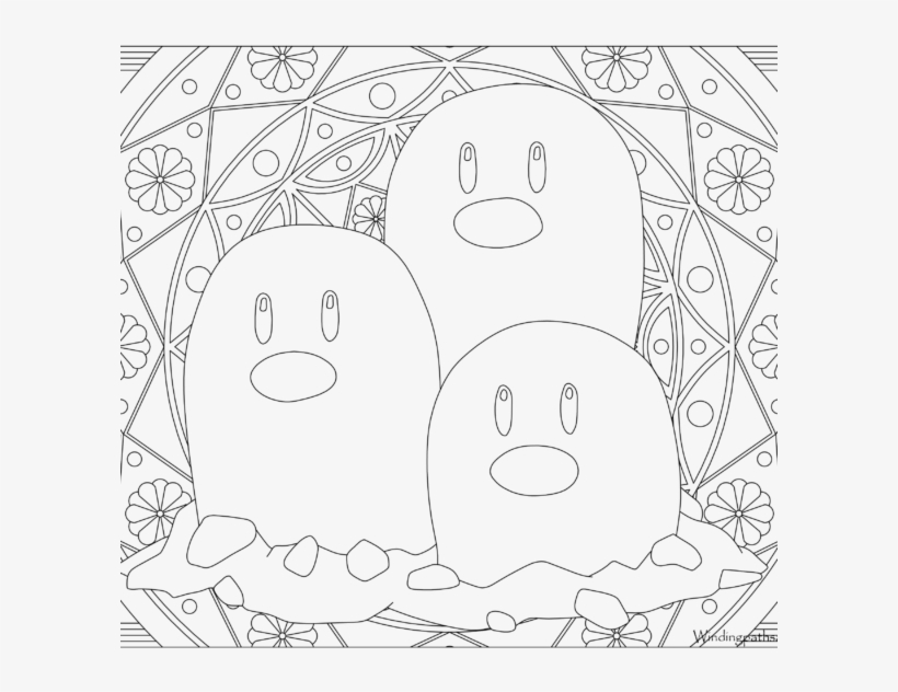 Adult Pokemon Coloring Page Dugtrio - Coloring Book, transparent png #3102322