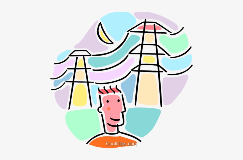 Hydro Lines, Power Lines Royalty Free Vector Clip Art - Clip Art, transparent png #3104116