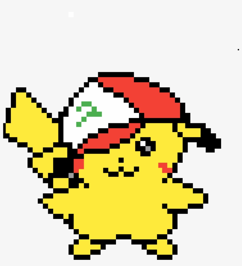 Ash Hat Pikachu - Dibujos De Pokemon En Cuadricula, transparent png #3104142