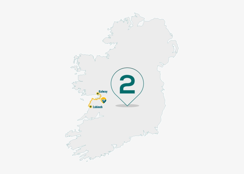 Stage 7 Sees The Sportif Cross The Border From Co Clare - Map Of Ireland 12th Century, transparent png #3104239