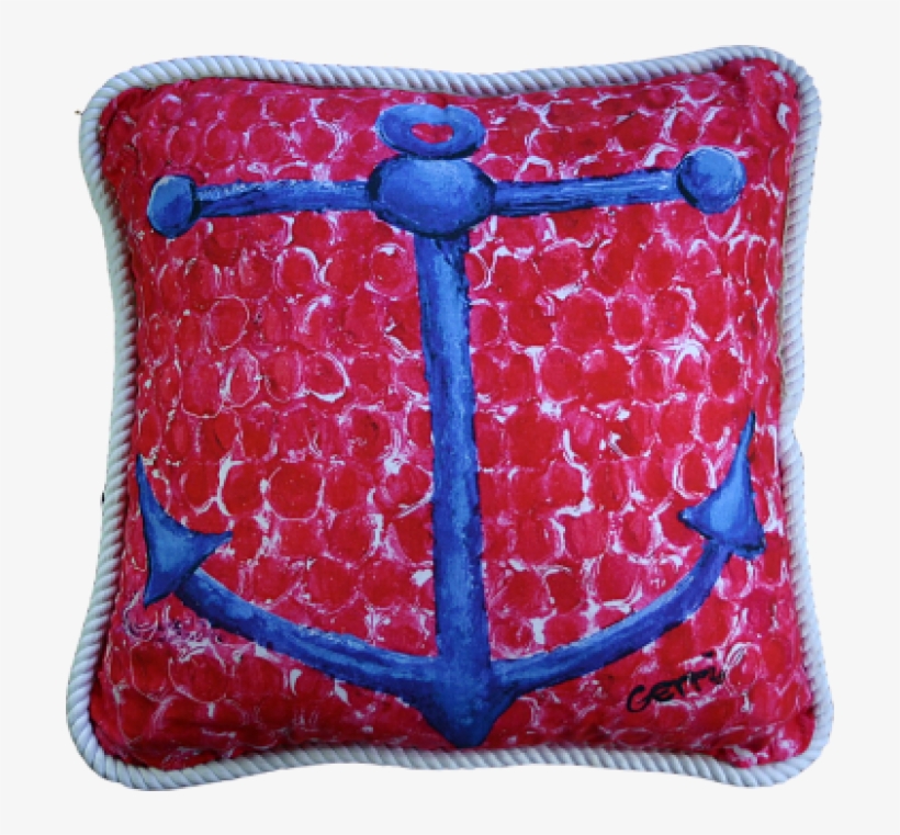 Blue Anchor Pillow - My Island Anchor Throw Pillow, transparent png #3104502