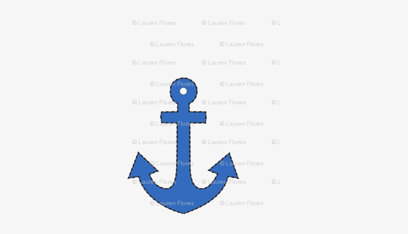 Blue Anchor - Nautical Applique, transparent png #3104610