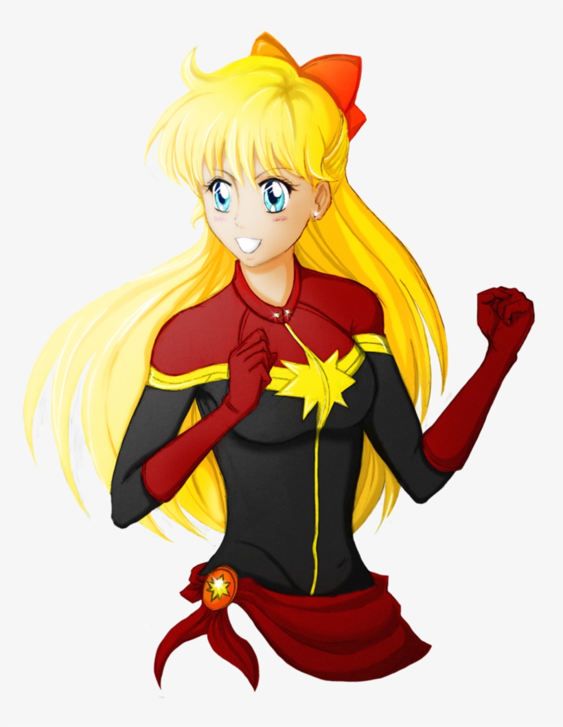 Marvel Heroes 2016 Carol Danvers Sailor Venus Vision - Sailor Moon Captain Marvel, transparent png #3105912