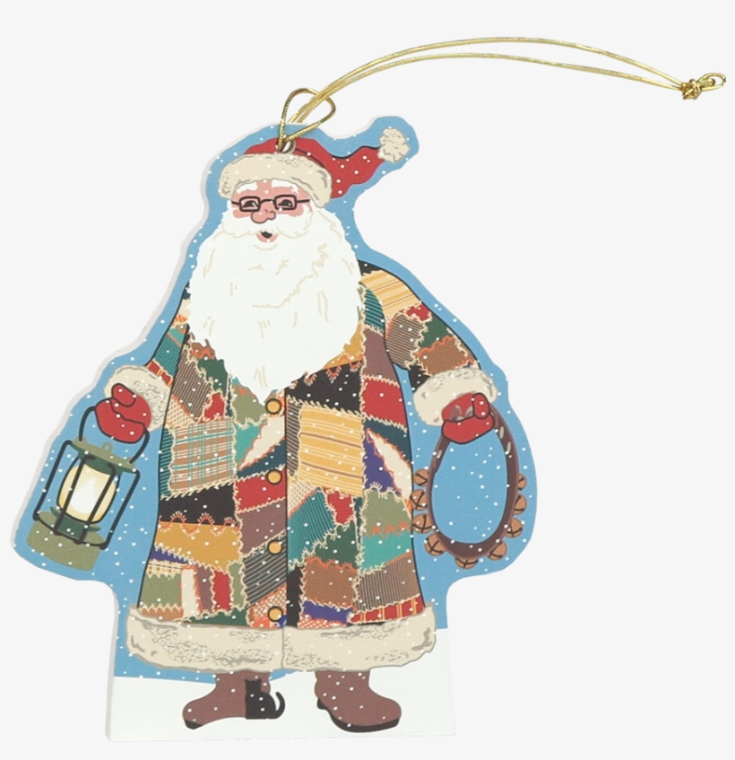 Cats Meow Village 2016 Quilted Santa Standing Christmas, transparent png #3106626