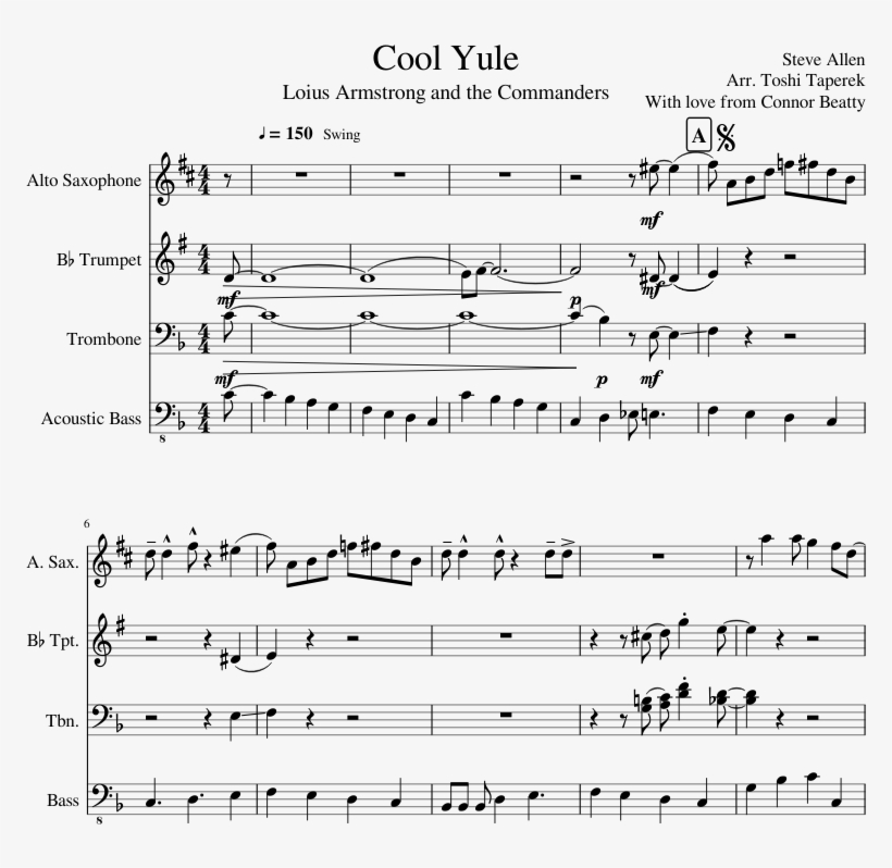 Cool Yule Sheet Music Composed By Steve Allen Arr - Music, transparent png #3107290
