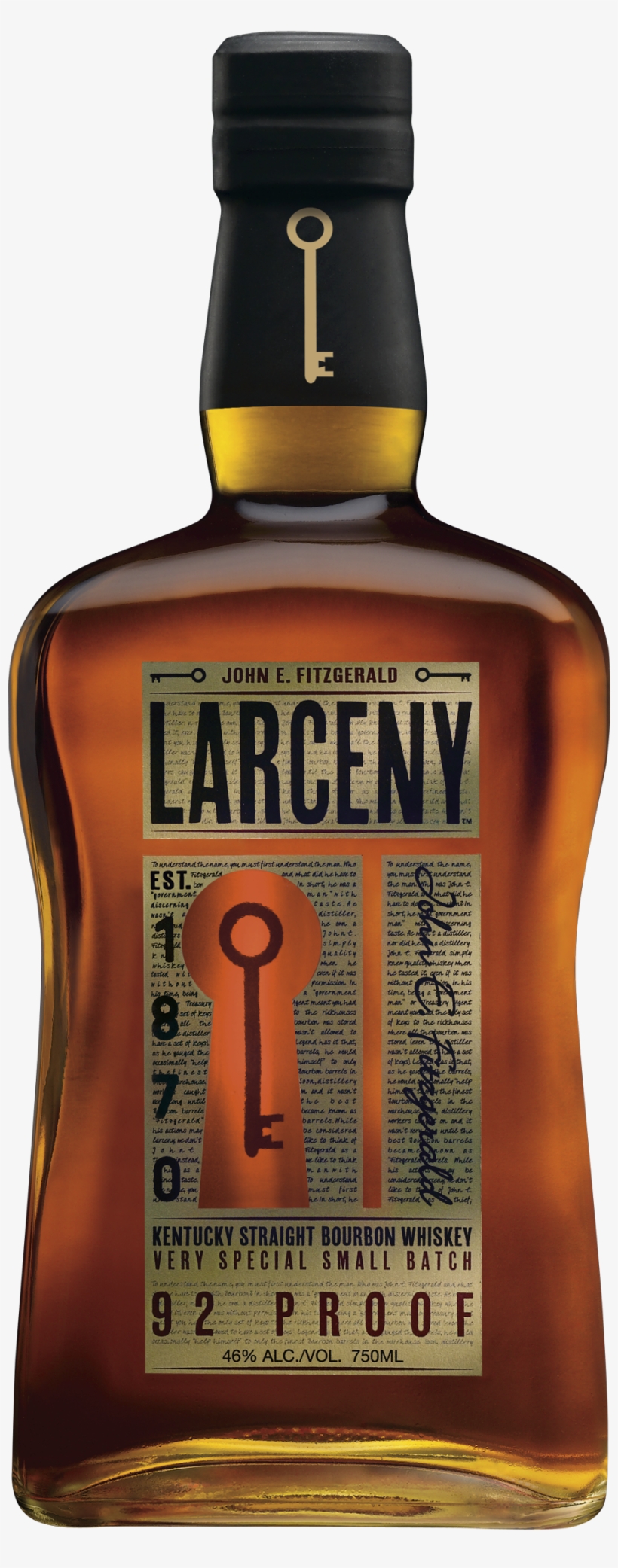 What - Larceny Bourbon Whiskey - 750 Ml Bottle, transparent png #3107567