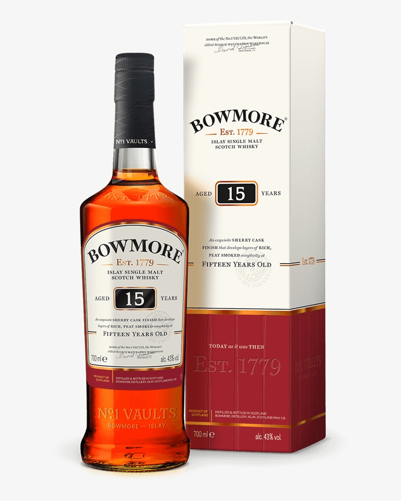 Bowmore 15 Year Old Product Shot - Bowmore Vault Edition - Atlantic Sea Salt Single Malt, transparent png #3107647