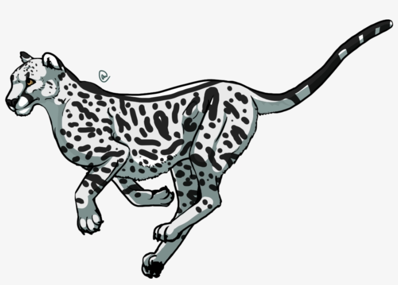 Clip Arts Related To - Cheetah Cartoon Black And White, transparent png #3107820