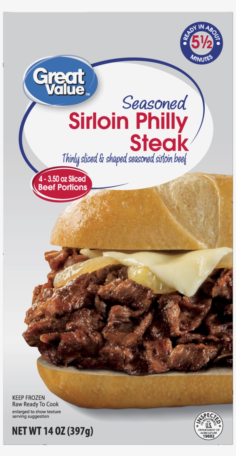 Great Value Seasoned Sirloin Philly Steak Png Philly - Sirloin Steak, transparent png #3108025