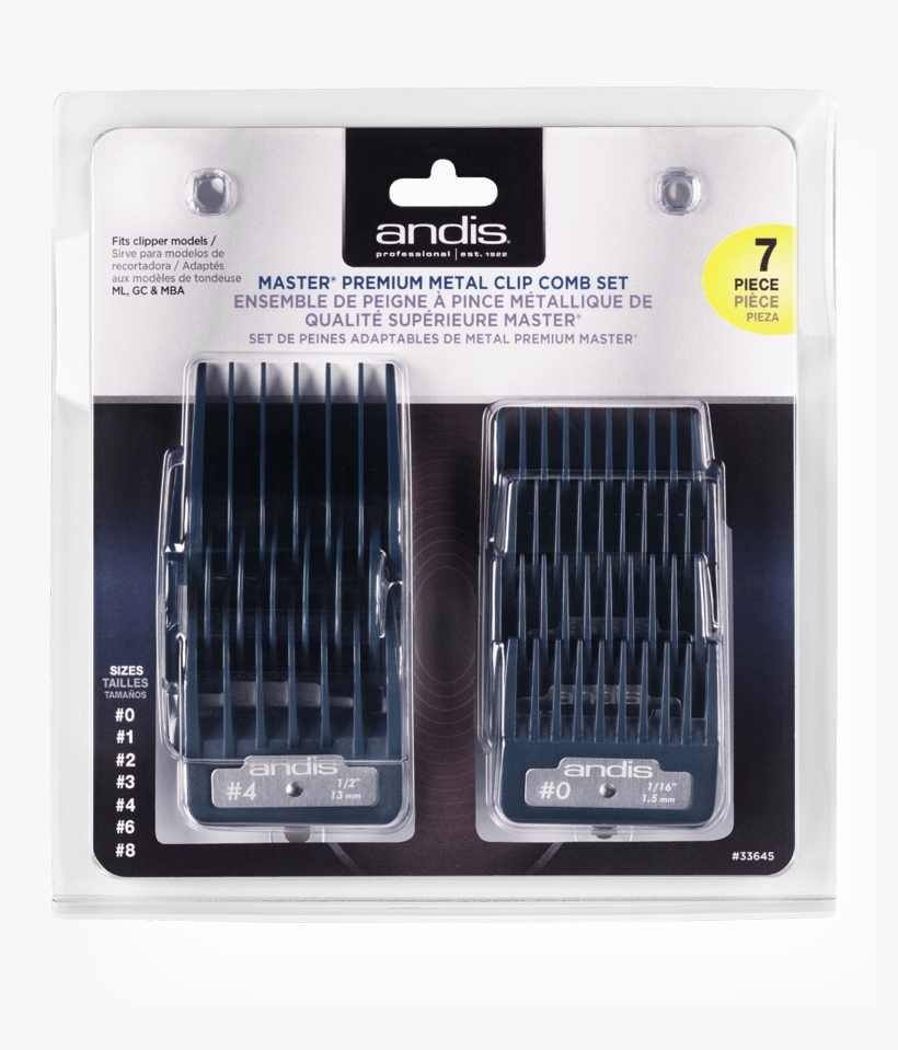 Master Premium Metal Clip Comb Set - Andis Premium Metal Guards, transparent png #3109346