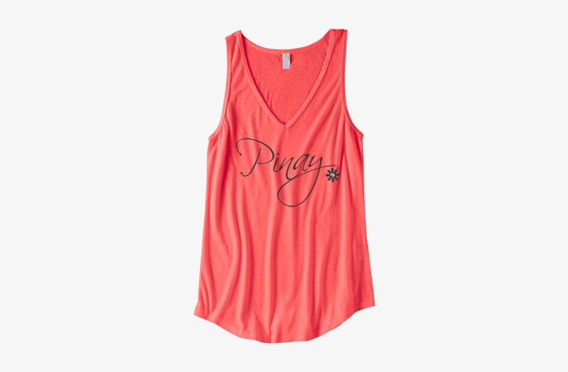 Pinay Sun & Stars Flowy V-neck Tank - Bella + Canvas Ladies' B8805 Flowy V-neck Tank, transparent png #3109435