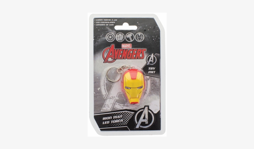 Marvel Comics Light-up Keychain Iron Man - Iron Man Helmet Led Torch, transparent png #3111109