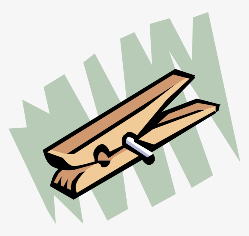 Vector Illustration Of Clothespin Or Clothespeg Fastener Clothespin