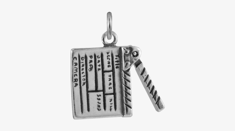 Sterling Silver Film Clapper Board Charm - Clapperboard Charm, transparent png #3111811