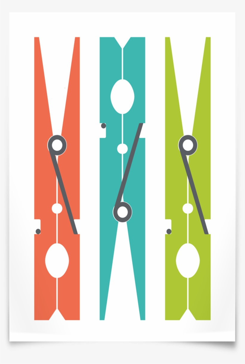 Clothespin Print - Laundry Room, transparent png #3111933