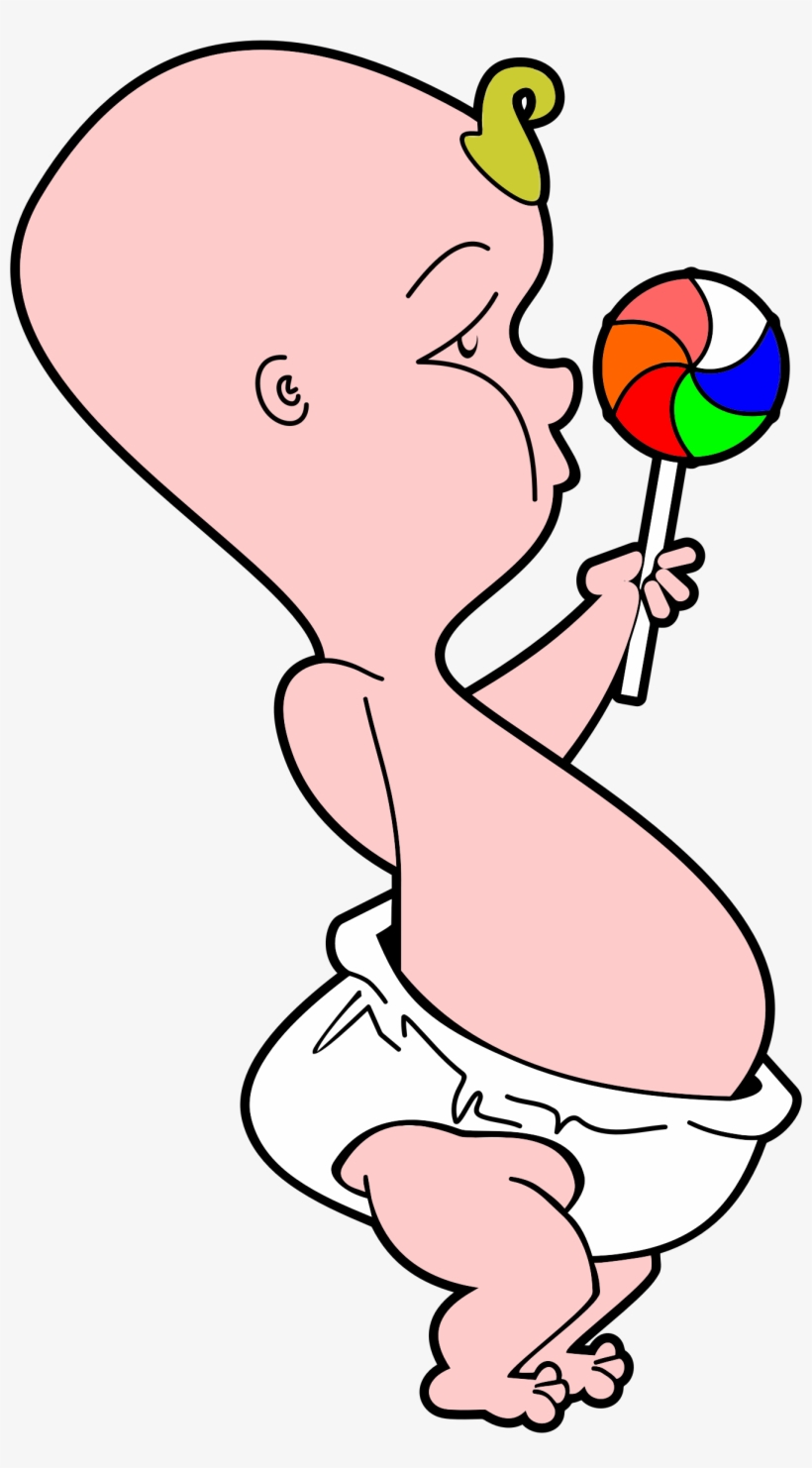 Lollipop Clipart Pinwheel - Cartoon Baby With Lollipop, transparent png #3112867