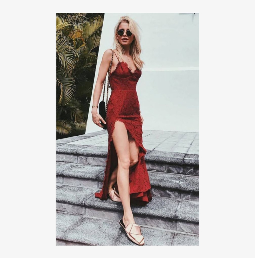 Custom Made Dazzling Prom Dresses Long Charming Red - Slit Prom Dress Uk, transparent png #3113239