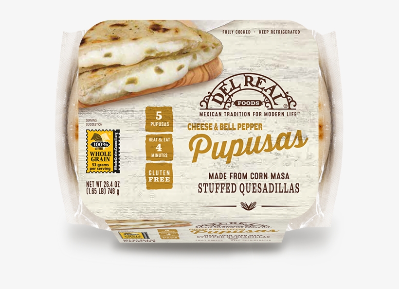 Cheese & Bell Pepper Pupusa - Del Real Seasoned Shredded Beef - 16 Oz Tray, transparent png #3114784