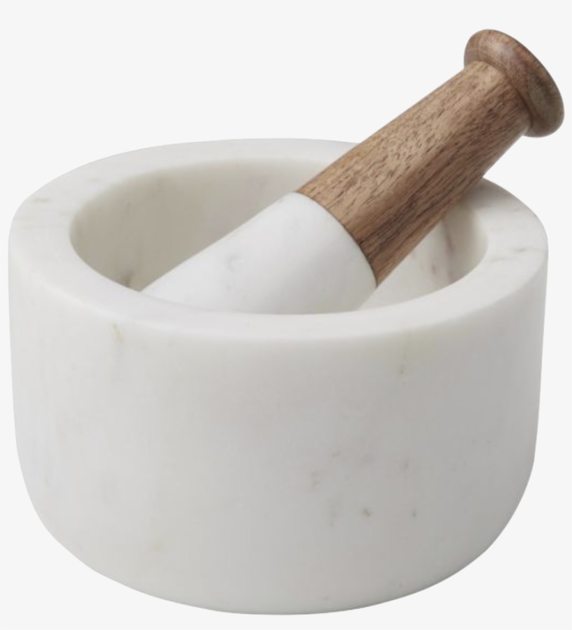 Marble Mortar & Pestle - Academy - Eliot Marble And Mango Wood Mortar, transparent png #3115261