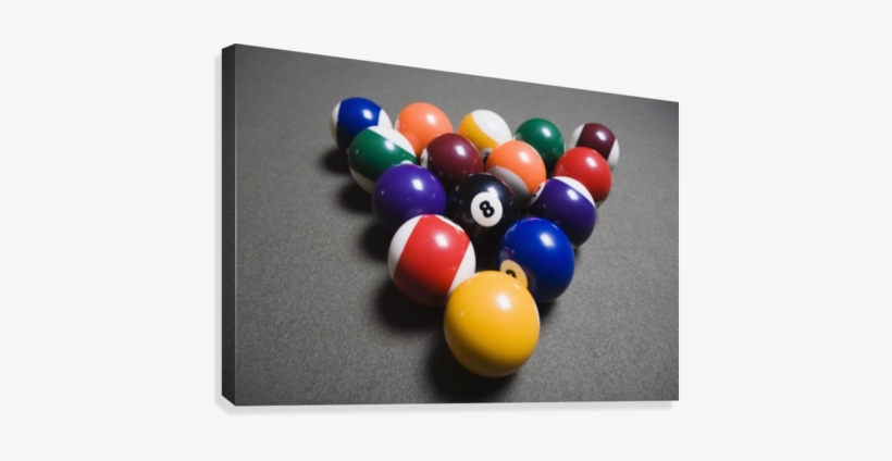 Pool Balls On A Billiard Table With The Eight Ball - Pool Balls On A Billiard Table, transparent png #3115381