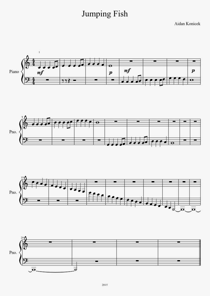 Jumping Fish Sheet Music Composed By Aidan Konicek - Don T We These Girls Sheet Music, transparent png #3115424