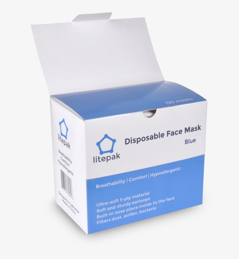 125ct Box Premium Disposable Face Mask 3-ply Earloop - Disposable Face Mask, transparent png #3115502